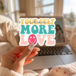 Show Yourself More Love Stickers | Gratitude mini decal pack, made with clear, crisp lettering, great for journals, planners, laptops, phone cases, notebooks and craft pages, offering quiet inspiration throughout the day. - Image 3