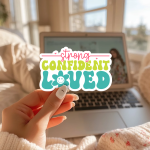 Strong, Confident, Loved Stickers | Inspirational sticker collection, crafted with attention to detail, suitable for notebooks, planners, journals, laptops, phone cases and scrapbooks, making a thoughtful small gift for loved ones. - Image 3