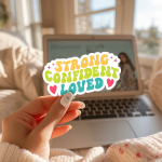 Strong, Confident, Loved Stickers | Faith mini decal pack, made with clear, crisp lettering, ideal for planners, journals, notebooks, laptops, phone cases and scrapbooks, adding gentle encouragement to daily routines. - Image 2