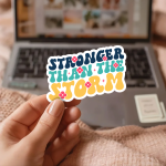 Stronger Than The Storm Stickers | Faith quote sticker set, finished with smooth detailed printing, ideal for planners, journals, notebooks, laptops, phone cases and scrapbooks, offering quiet inspiration throughout the day. - Image 3