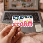 Stronger Than The Storm Stickers | Kindness mini decal pack, made with clear, crisp lettering, suitable for notebooks, planners, journals, laptops, phone cases and scrapbooks, making a thoughtful small gift for loved ones.