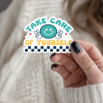 Take Care Of Yourself Stickers | Gratitude sticker pack, printed with a neat and refined appearance, perfect for journals, planners, laptops, notebooks, phone cases and creative projects, offering quiet inspiration throughout the day.