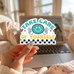 Take Care Of Yourself Stickers | Gratitude sticker pack, printed with a neat and refined appearance, perfect for journals, planners, laptops, notebooks, phone cases and creative projects, offering quiet inspiration throughout the day. - Image 2
