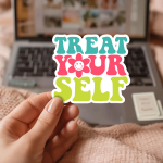 Treat Yourself Stickers | Kindness sticker pack, crafted with attention to detail, suitable for notebooks, planners, journals, laptops, phone cases and scrapbooks, bringing subtle motivation to creative spaces. - Image 2