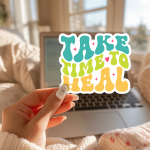 Take Time To Heal Stickers | Motivational sticker collection, made with clear, crisp lettering, ideal for planners, journals, notebooks, laptops, phone cases and scrapbooks, bringing subtle motivation to creative spaces. - Image 3