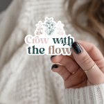 Grow With The Flow Stickers | Faith quote sticker set, finished with smooth detailed printing, ideal for planners, journals, notebooks, laptops, phone cases and scrapbooks, adding gentle encouragement to daily routines.
