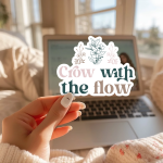 Grow With The Flow Stickers | Faith quote sticker set, finished with smooth detailed printing, ideal for planners, journals, notebooks, laptops, phone cases and scrapbooks, adding gentle encouragement to daily routines. - Image 3