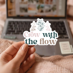 Grow With The Flow Stickers | Faith quote sticker set, finished with smooth detailed printing, ideal for planners, journals, notebooks, laptops, phone cases and scrapbooks, adding gentle encouragement to daily routines. - Image 2