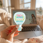 Take A Second To Think About How Blessed You Are Stickers | Motivational mini decal pack, finished with smooth detailed printing, great for journals, planners, laptops, phone cases, notebooks and craft pages, bringing subtle motivation to creative spaces. - Image 2