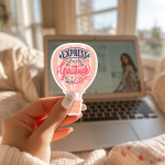 Express Gratitude Stickers | Gratitude sticker set, finished with smooth detailed printing, great for journals, planners, laptops, phone cases, notebooks and craft pages, offering quiet inspiration throughout the day. - Image 2