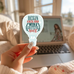 Begin Each Day With A Grateful Heart Stickers | Gratitude mini decal pack, designed with a clean matte look, perfect for journals, planners, laptops, notebooks, phone cases and creative projects, offering quiet inspiration throughout the day. - Image 2