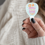 The Struggle Ends When Gratitude Begins Stickers | Inspirational mini decal pack, designed with a clean matte look, perfect for journals, planners, laptops, notebooks, phone cases and creative projects, bringing subtle motivation to creative spaces.
