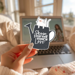 Show Yourself More Love Stickers | Faith sticker pack, designed with a clean matte look, ideal for planners, journals, notebooks, laptops, phone cases and scrapbooks, making a thoughtful small gift for loved ones. - Image 2