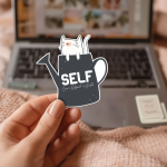 Self Love Respect Worth Stickers | Kindness sticker collection, made with clear, crisp lettering, suitable for notebooks, planners, journals, laptops, phone cases and scrapbooks, adding gentle encouragement to daily routines.