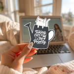 Taking Care Of Me Is Top Priority Stickers | Gratitude mini decal pack, printed with a neat and refined appearance, great for journals, planners, laptops, phone cases, notebooks and craft pages, making a thoughtful small gift for loved ones. - Image 3