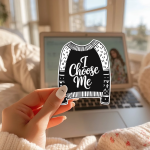 I Choose Me Stickers | Gratitude sticker collection, printed with a neat and refined appearance, ideal for planners, journals, notebooks, laptops, phone cases and scrapbooks, supporting personal reflection through simple visuals. - Image 3