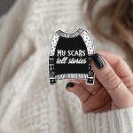 My Scars Tell Stories Stickers | Motivational mini decal pack, crafted with attention to detail, great for journals, planners, laptops, phone cases, notebooks and craft pages, making a thoughtful small gift for loved ones. - Image 2
