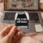 My Scars Tell Stories Stickers | Motivational mini decal pack, crafted with attention to detail, great for journals, planners, laptops, phone cases, notebooks and craft pages, making a thoughtful small gift for loved ones.