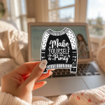 Make Yourself A Priority Stickers | Motivational sticker collection, crafted with attention to detail, great for journals, planners, laptops, phone cases, notebooks and craft pages, making a thoughtful small gift for loved ones. - Image 3