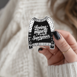 Loving Myself Is My Superpower Stickers | Inspirational sticker pack, designed with a clean matte look, perfect for journals, planners, laptops, notebooks, phone cases and creative projects, offering quiet inspiration throughout the day. - Image 2