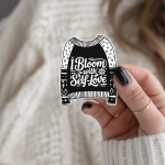 I Bloom With Self Love Stickers | Faith sticker pack, printed with a neat and refined appearance, ideal for planners, journals, notebooks, laptops, phone cases and scrapbooks, making a thoughtful small gift for loved ones. - Image 2