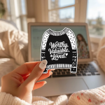 Worthy Valuable Loved Stickers | Inspirational sticker collection, printed with a neat and refined appearance, ideal for planners, journals, notebooks, laptops, phone cases and scrapbooks, supporting personal reflection through simple visuals. - Image 3