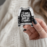 I Am Enough Just As I Am Stickers | Gratitude quote sticker set, printed with a neat and refined appearance, suitable for notebooks, planners, journals, laptops, phone cases and scrapbooks, offering quiet inspiration throughout the day. - Image 2