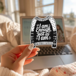 I Am Enough Just As I Am Stickers | Gratitude quote sticker set, printed with a neat and refined appearance, suitable for notebooks, planners, journals, laptops, phone cases and scrapbooks, offering quiet inspiration throughout the day. - Image 3
