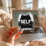 Self Love Respect Worth Stickers | Gratitude mini decal pack, printed with a neat and refined appearance, perfect for journals, planners, laptops, notebooks, phone cases and creative projects, adding gentle encouragement to daily routines. - Image 3