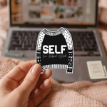 Self Love Respect Worth Stickers | Gratitude mini decal pack, printed with a neat and refined appearance, perfect for journals, planners, laptops, notebooks, phone cases and creative projects, adding gentle encouragement to daily routines.