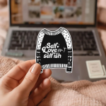 Self Love Isn’T Selfish Stickers | Inspirational sticker set, made with clear, crisp lettering, perfect for journals, planners, laptops, notebooks, phone cases and creative projects, bringing subtle motivation to creative spaces.