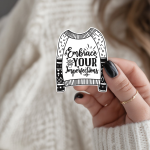 Embrace Your Imperfections Stickers | Inspirational quote sticker set, designed with a clean matte look, suitable for notebooks, planners, journals, laptops, phone cases and scrapbooks, bringing subtle motivation to creative spaces. - Image 3