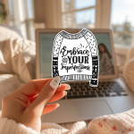 Embrace Your Imperfections Stickers | Inspirational quote sticker set, designed with a clean matte look, suitable for notebooks, planners, journals, laptops, phone cases and scrapbooks, bringing subtle motivation to creative spaces. - Image 2