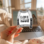 Love Is All You Need Stickers | Inspirational sticker pack, designed with a clean matte look, suitable for notebooks, planners, journals, laptops, phone cases and scrapbooks, making a thoughtful small gift for loved ones. - Image 3