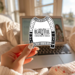You Are Beautiful Strong Worthy Enough Stickers | Kindness sticker pack, designed with a clean matte look, great for journals, planners, laptops, phone cases, notebooks and craft pages, supporting personal reflection through simple visuals. - Image 3