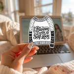 I Bloom With Self Love Stickers | Gratitude sticker collection, crafted with attention to detail, great for journals, planners, laptops, phone cases, notebooks and craft pages, bringing subtle motivation to creative spaces. - Image 3