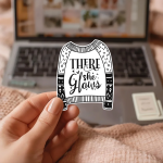 There She Glows Stickers | Gratitude quote sticker set, finished with smooth detailed printing, suitable for notebooks, planners, journals, laptops, phone cases and scrapbooks, supporting personal reflection through simple visuals.