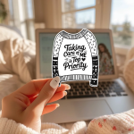 Taking Care Of Me Is Top Priority Stickers | Gratitude sticker collection, crafted with attention to detail, ideal for planners, journals, notebooks, laptops, phone cases and scrapbooks, supporting personal reflection through simple visuals. - Image 3