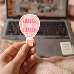 Aim Higher Dream Bigger Stickers | Inspirational quote sticker set, crafted with attention to detail, suitable for notebooks, planners, journals, laptops, phone cases and scrapbooks, adding gentle encouragement to daily routines.