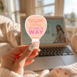 Follow Your Dreams They Know The Way Stickers | Inspirational quote sticker set, crafted with attention to detail, perfect for journals, planners, laptops, notebooks, phone cases and creative projects, supporting personal reflection through simple visuals. - Image 3