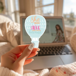She Needed A Hero So That What She Became Stickers | Inspirational mini decal pack, designed with a clean matte look, suitable for notebooks, planners, journals, laptops, phone cases and scrapbooks, supporting personal reflection through simple visuals. - Image 3