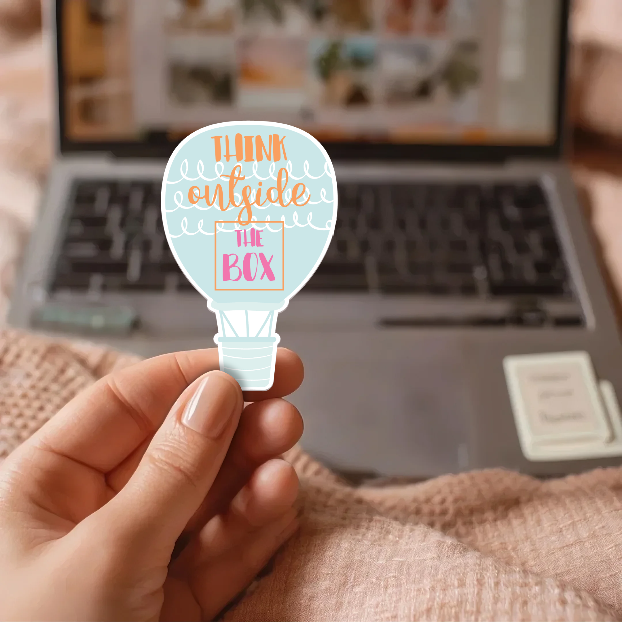 20251124020626-1f0c8da2-f144-6c6c-9924-b6792a85cc16.png Think Outside The Box Stickers | Inspirational sticker pack, designed with a clean matte look, great for journals, planners, laptops, phone cases, notebooks and craft pages, making a thoughtful small gift for loved ones. - Image 1