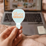 Shine Bright Stickers | Gratitude quote sticker set, finished with smooth detailed printing, great for journals, planners, laptops, phone cases, notebooks and craft pages, supporting personal reflection through simple visuals.