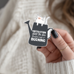 Motivation Starts The Fire Discipline Keeps It Burning Stickers | Motivational sticker collection, printed with a neat and refined appearance, great for journals, planners, laptops, phone cases, notebooks and craft pages, making a thoughtful small gift for loved ones. - Image 2