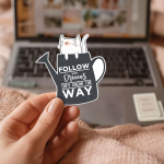 Follow Your Dreams They Know The Way Stickers | Kindness sticker collection, crafted with attention to detail, suitable for notebooks, planners, journals, laptops, phone cases and scrapbooks, supporting personal reflection through simple visuals.