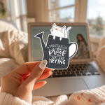 Mistakes Are Proof That You Are Trying Stickers | Motivational sticker set, finished with smooth detailed printing, perfect for journals, planners, laptops, notebooks, phone cases and creative projects, adding gentle encouragement to daily routines. - Image 2