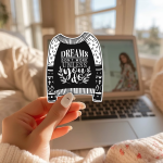 Dreams Don'T Work Unless You Do Stickers | Faith quote sticker set, designed with a clean matte look, perfect for journals, planners, laptops, notebooks, phone cases and creative projects, offering quiet inspiration throughout the day. - Image 3