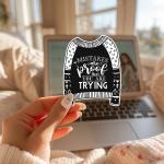 Mistakes Are Proof That You Are Trying Stickers | Motivational sticker pack, designed with a clean matte look, perfect for journals, planners, laptops, notebooks, phone cases and creative projects, supporting personal reflection through simple visuals. - Image 3