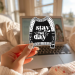 Stay The Day Stickers | Inspirational sticker set, printed with a neat and refined appearance, suitable for notebooks, planners, journals, laptops, phone cases and scrapbooks, offering quiet inspiration throughout the day. - Image 3