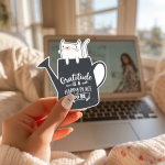Gratitude Is A Happy Place To Be Stickers | Faith sticker pack, made with clear, crisp lettering, ideal for planners, journals, notebooks, laptops, phone cases and scrapbooks, supporting personal reflection through simple visuals. - Image 2